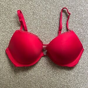 Victoria's Secret Red Lace Push Up Bra 34C